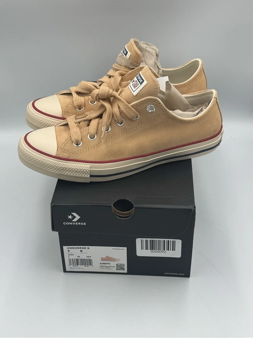 Converse CTAS Ox Suede Coastal Dune Natural Ivory Sneakers Women’s 9 NIB - Picture 6 of 12